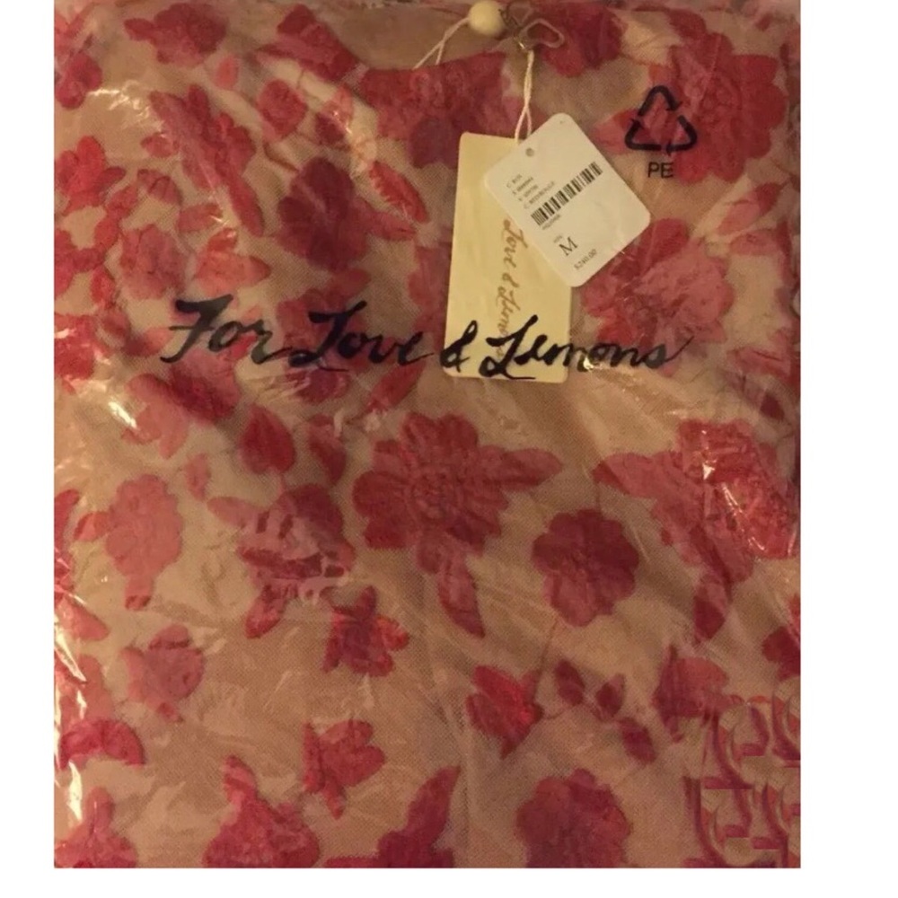 For Love and Lemons San Marcos Red/Nude Dress SZ M - Picture 4 of 4